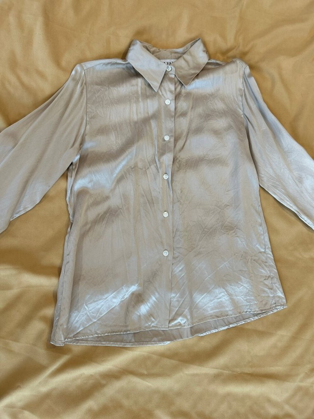 Vintage champagne silk blouse